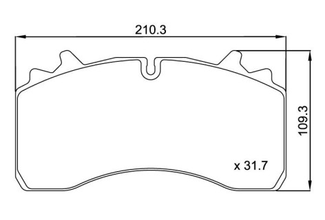 Гальмівні колодки 29162 SAF 210*109