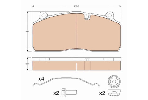 Гальмівні колодки 29195 SAF/SMB SBS2220 210*94*30