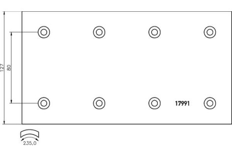 Гальмівні накладки 17991*2 рем. SCANIA 235*127*19.1MM