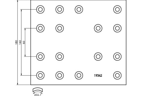 Гальмівні накладки 19262*1р IVECO D410ММ,201*180*21.4ММ