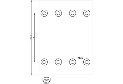 Гальмівні накладки 19574*1рем  BPW  JUMBO +заклепки