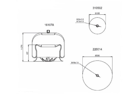Пневмо-ресора 4757NP01 MB ACTROS без стакана