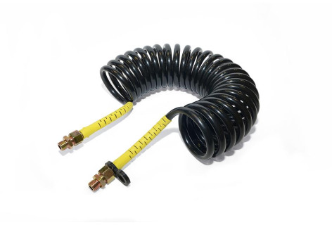 Шланг повіт. спіральний жовтий/чорний M16*1.5 (поліуретан) 7м.