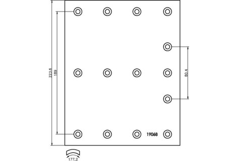 Гальмівні накладки 19068*2р. VOLVO D414ММ + заклепки