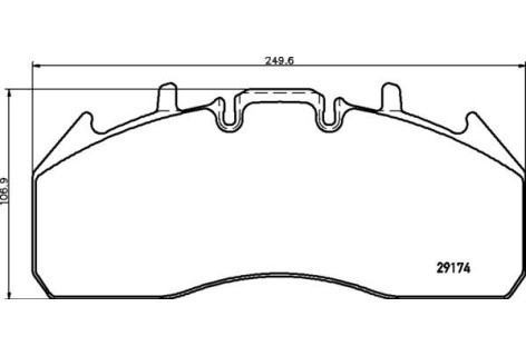 Гальмівні колодки 29174 RVI PREMIUM, MAGNUM, VOLVO FM по 09.2005р.
