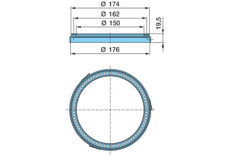 Кільце ABS GIGANT 112*158*2.5MM 80 зубів
