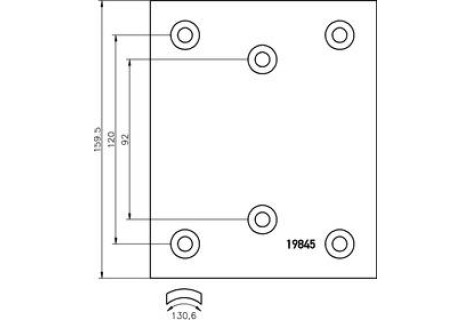 Гальмівні накладки 19844*2рем MB 160*15,40*176*364 + заклепки