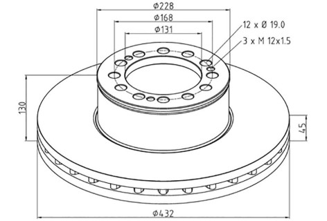 Гальмівний диск MAN 433*45*130 12 от перід