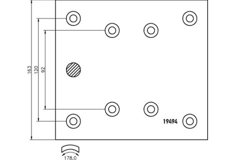 Гальмівні накладки 19486*1рем MB, MAN