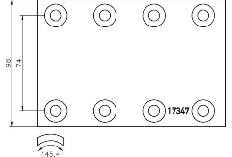 Гальмівні накладки 17347*1рем. SAF/BPW D300MM 145*100*18