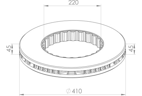 Гальмівний диск VOLVO 410*45*220*45 FH12/16 FM12/9, RVI