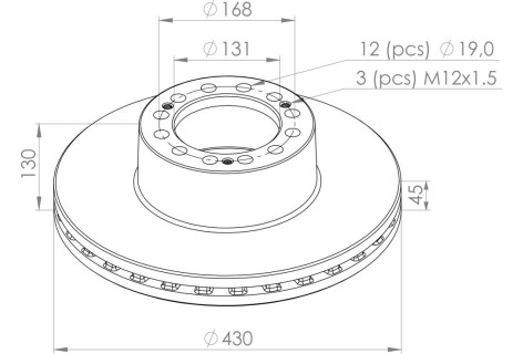 Гальмівний диск SAF 430*196*45 12от