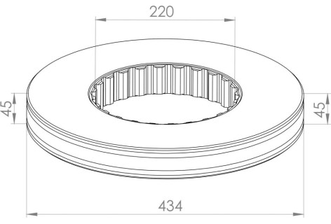 Гальмівний диск VOLVO FH12 434*41*45ММ RVI MAGNUM, PREMIUM (не вентил)без монт.к-кт.