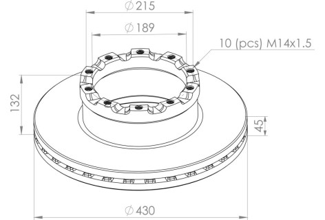 Гальмівний диск SAF 430*37/45*189*131.5*225