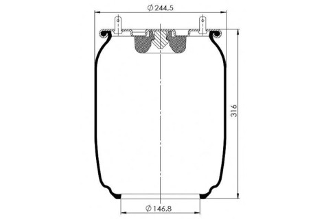 Пневмо-ресора 36198K SCANIA перід компл.з мет.стаканом