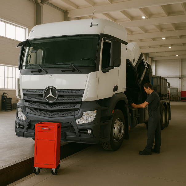 Професійний ремонт вантажних автомобілів Mercedes Atego, Axor, Actros у Львові. Діагностика, двигун, КПП, ходова, електрика. СТО Львівська автобаза 1 — Пасічна, 127